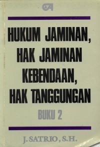 Hukum jaminan, hak jaminan kebendaan, hak tanggungan buku 2
